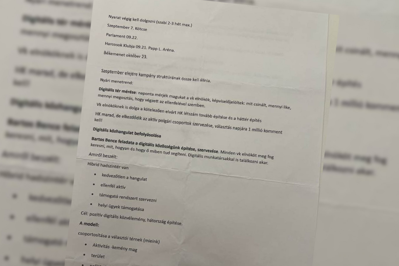 Magyar Péter közzétett egy jegyzőkönyvet, amelyről azt írja, Rogán Antal szűkkörű megbeszélésén született