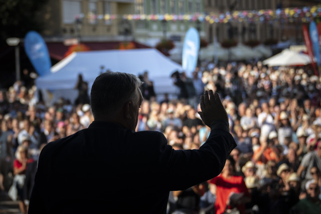 Orbán Viktor miniszterelnök Esztergomban, a Mathias Corvinus Collegium (MCC) által szervezett MCC Feszten 2025. augusztus 2-án.