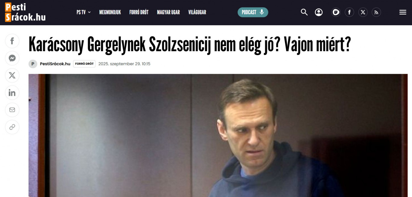 A PestiSrácok esete Szolzsenyicinnel
