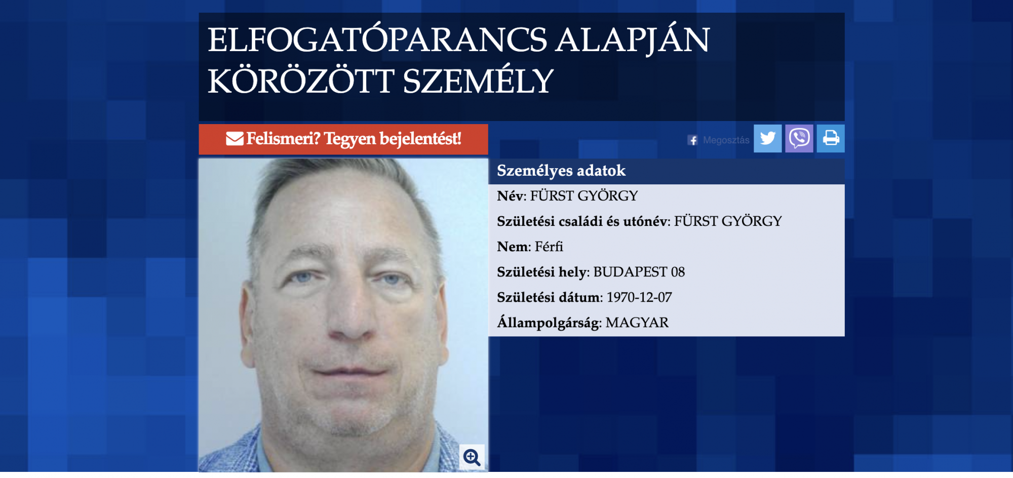 Megszökött Fürst György a börtön elől