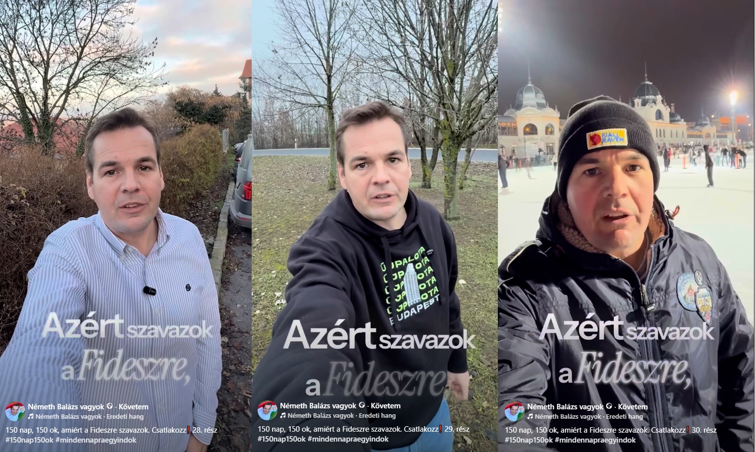 Megszakadt Németh Balázs nagy sorozata, amiben naponta elmondta, hogy miért szavaz a Fideszre