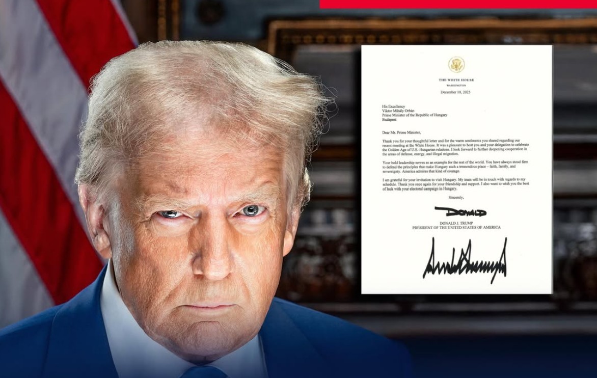 Orbán egy december 10-i Trump-levéllel köszöntötte ma reggel a magyarokat