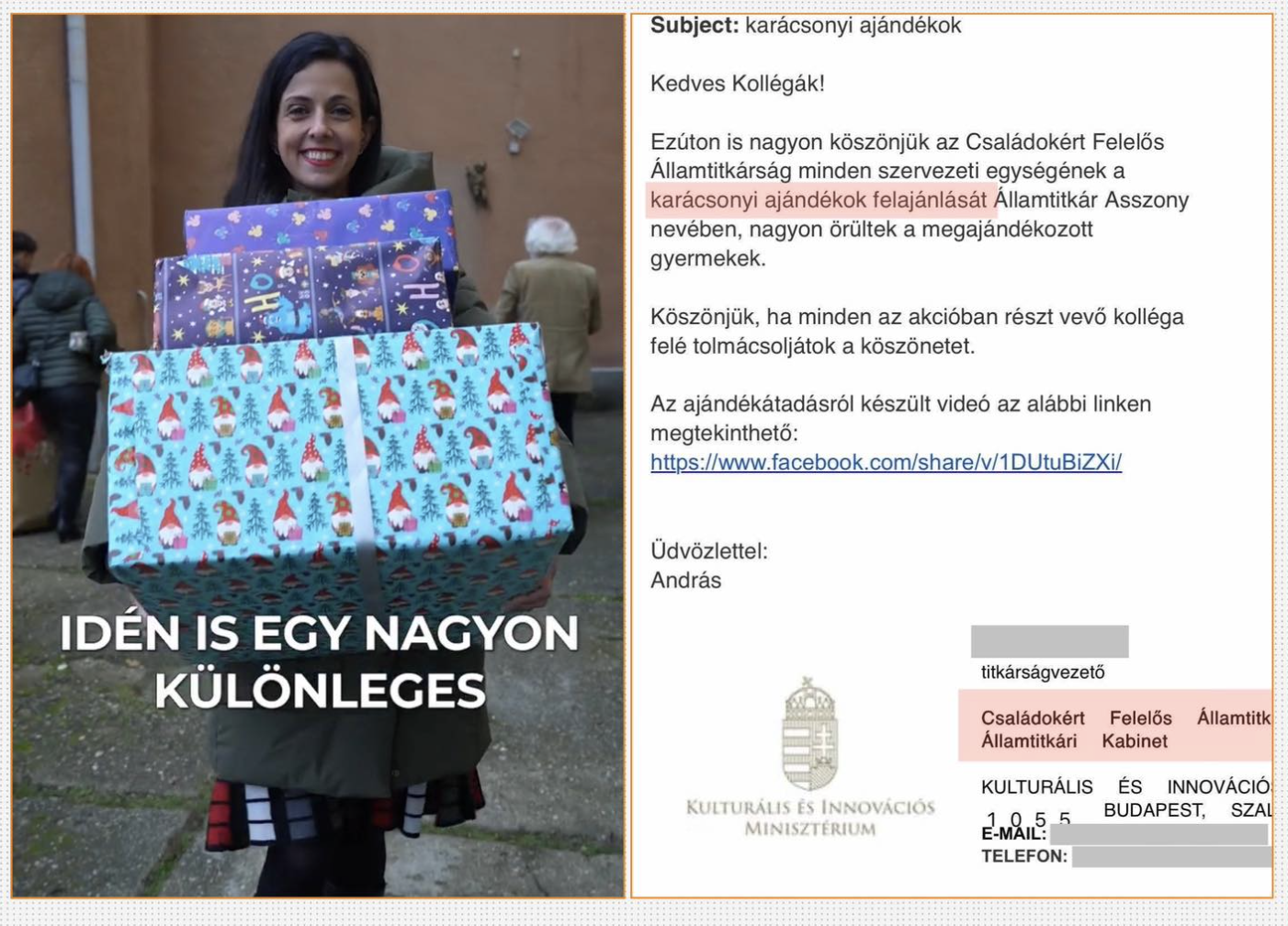 Hadházy: Koncz Zsófia mások adományaival pózolva készített propagandavideót