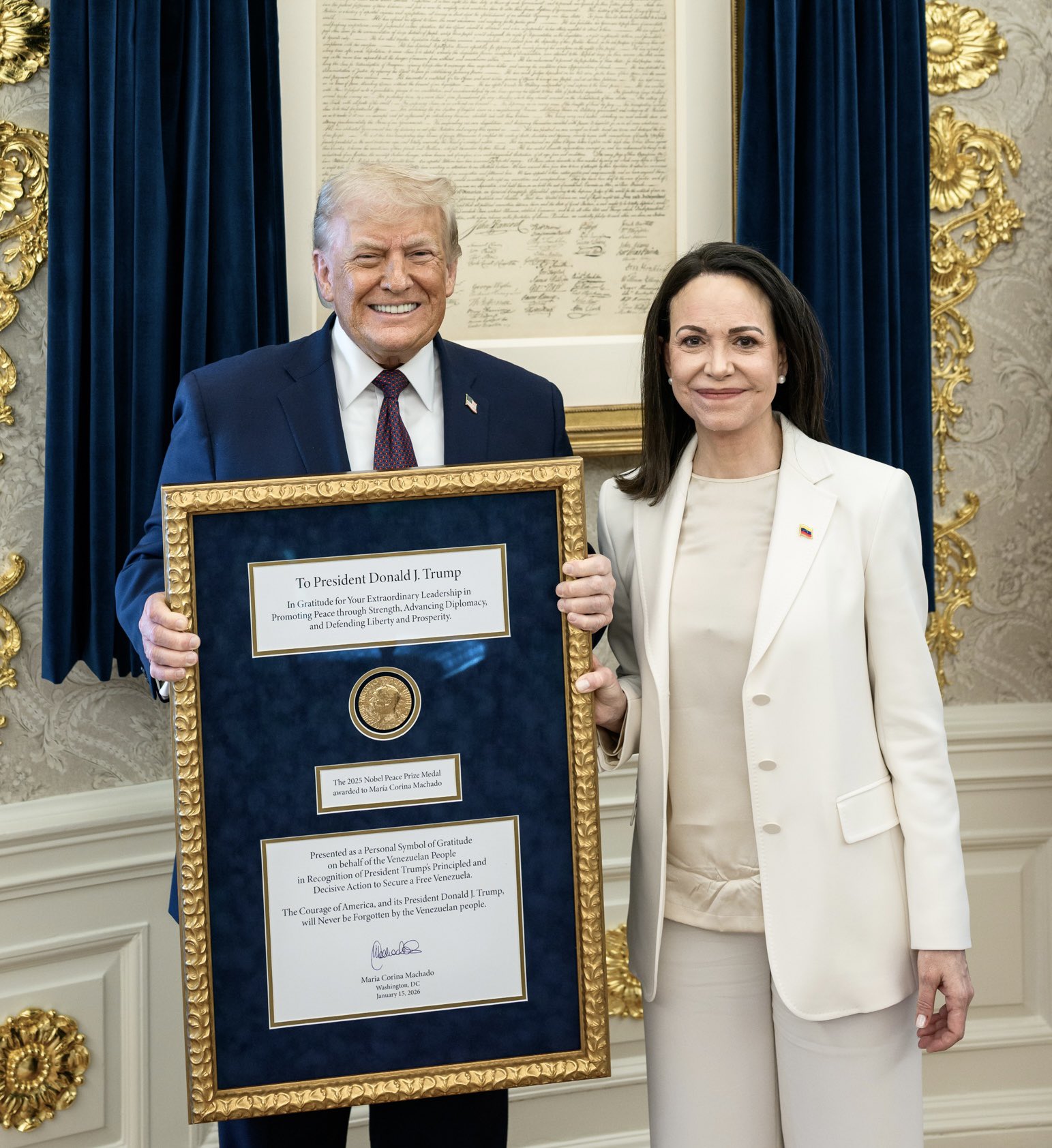 A Nobel-díjas ellenzéki vezető szerint Trump átláthatatlan módon tervezi kiszivattyúzni a kőolajat Venezuelából