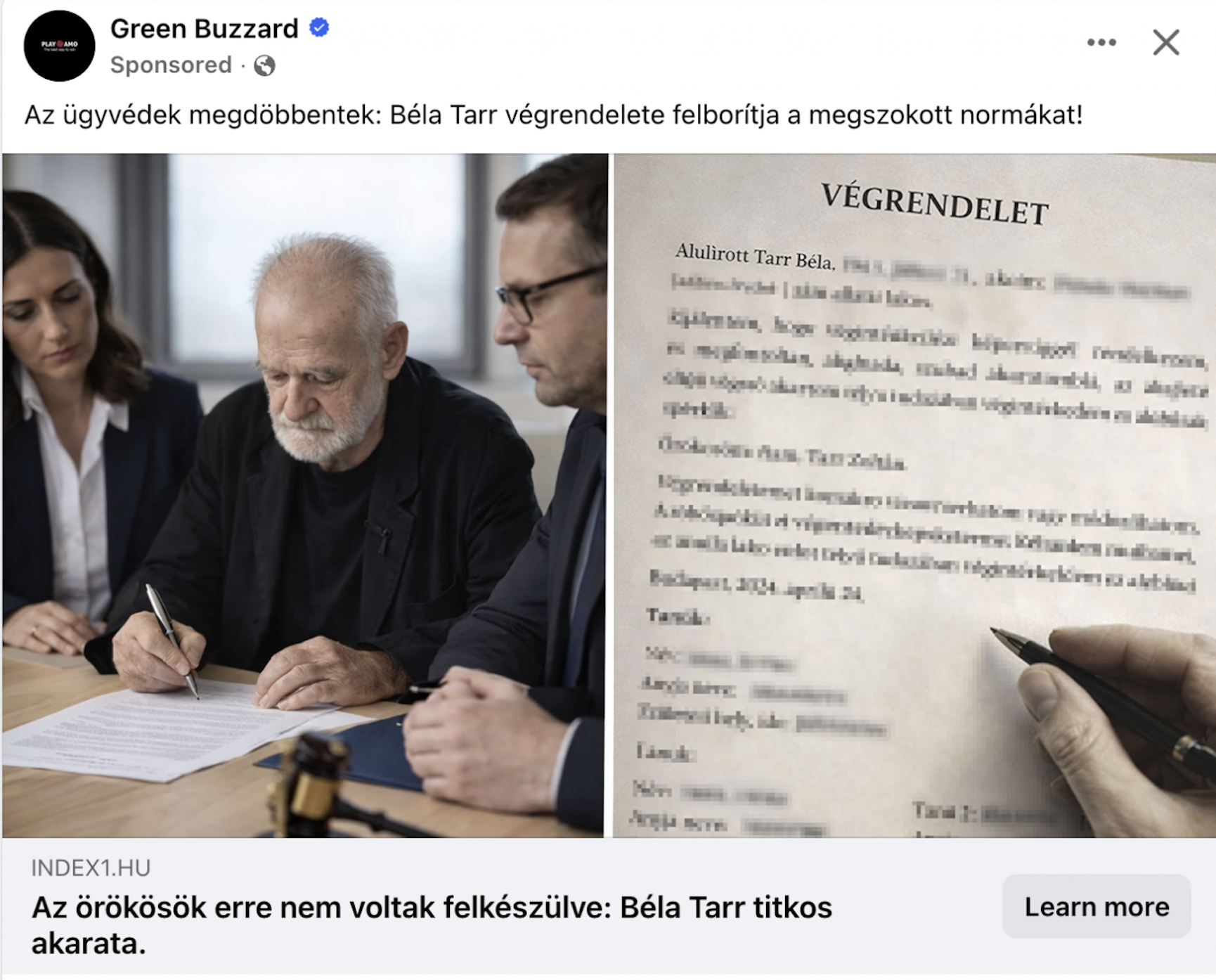 Így húzták le a 444 olvasóját a Tarr Béla 600 millió forintos végrendeletéről szóló, Facebookon terjesztett kamucikkel