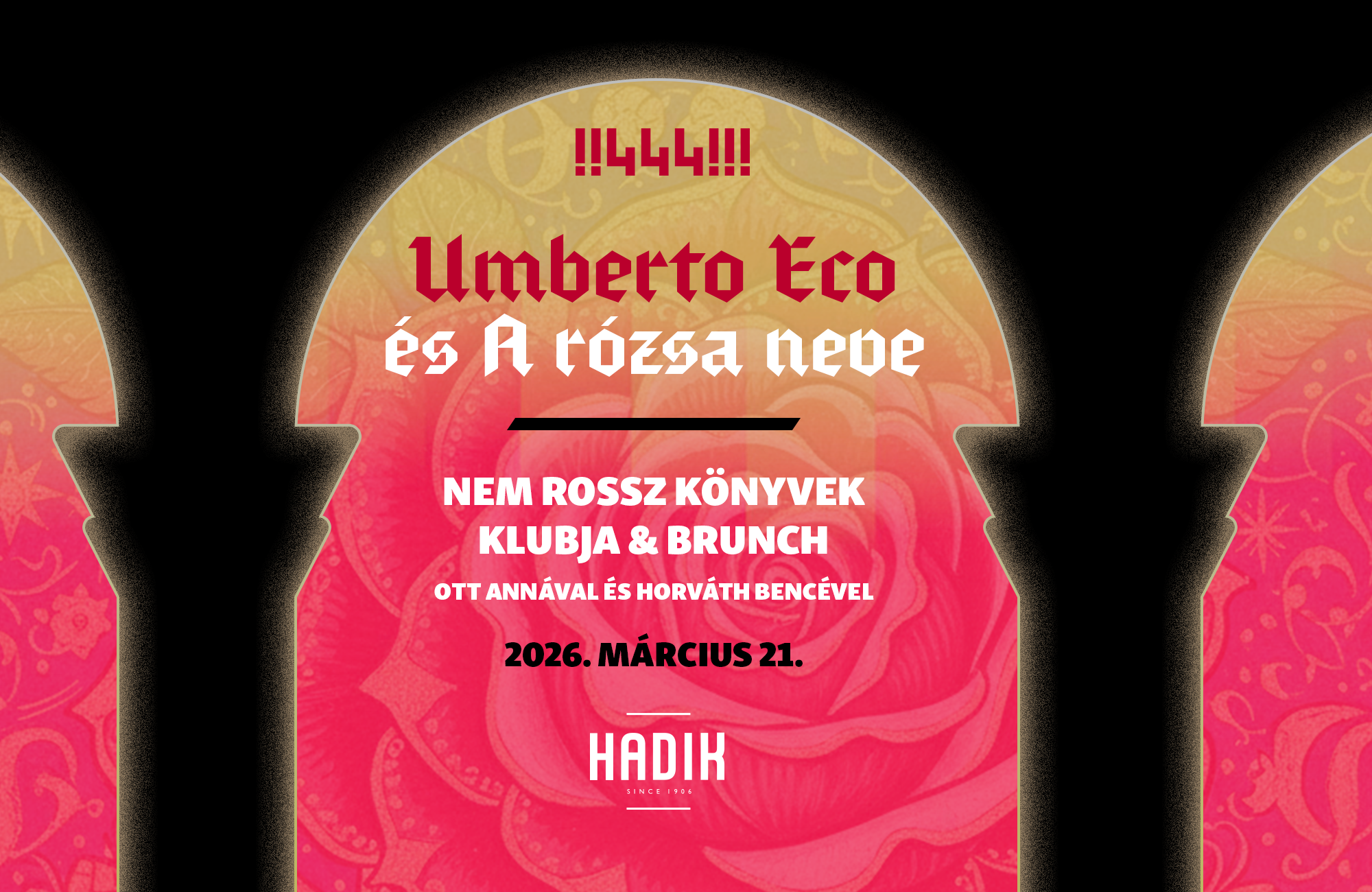 Umberto Eco és A rózsa neve - élő felvétel és brunch a Nem rossz könyvek következő eseményén