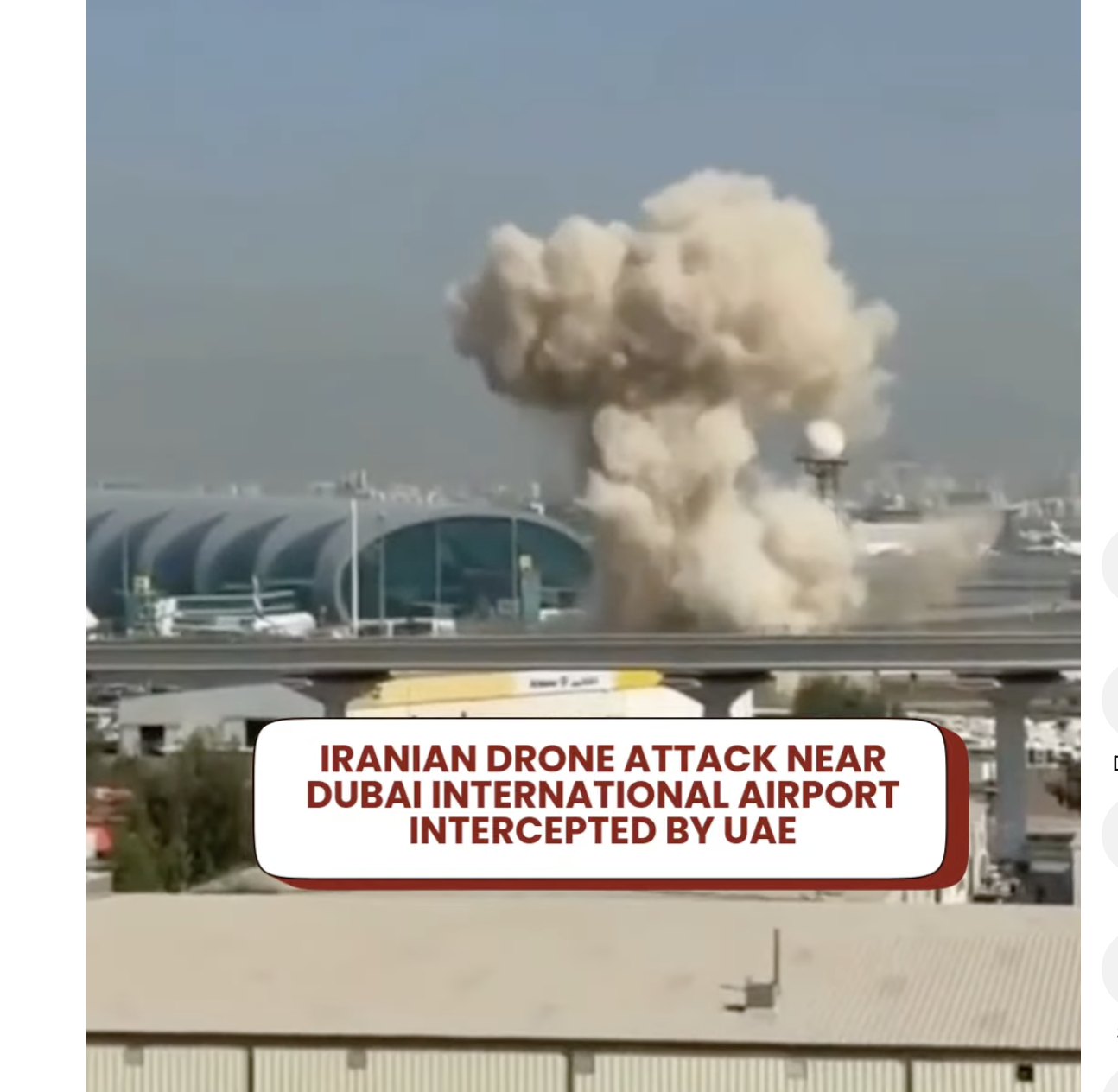 Videón, ahogy egy iráni drón csapódik be a dubaji repülőtér közelében