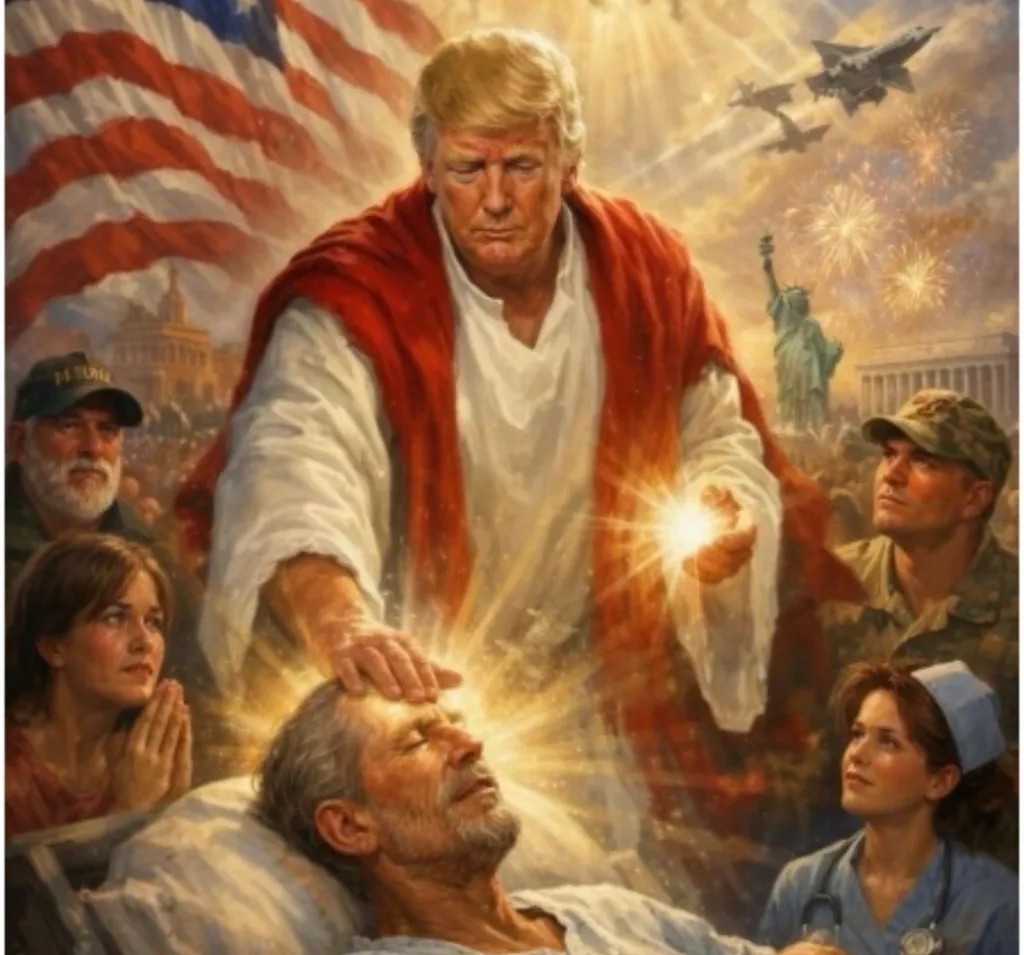 Trump megpróbálta elmagyarázni, miért ábrázolta magát Jézusként