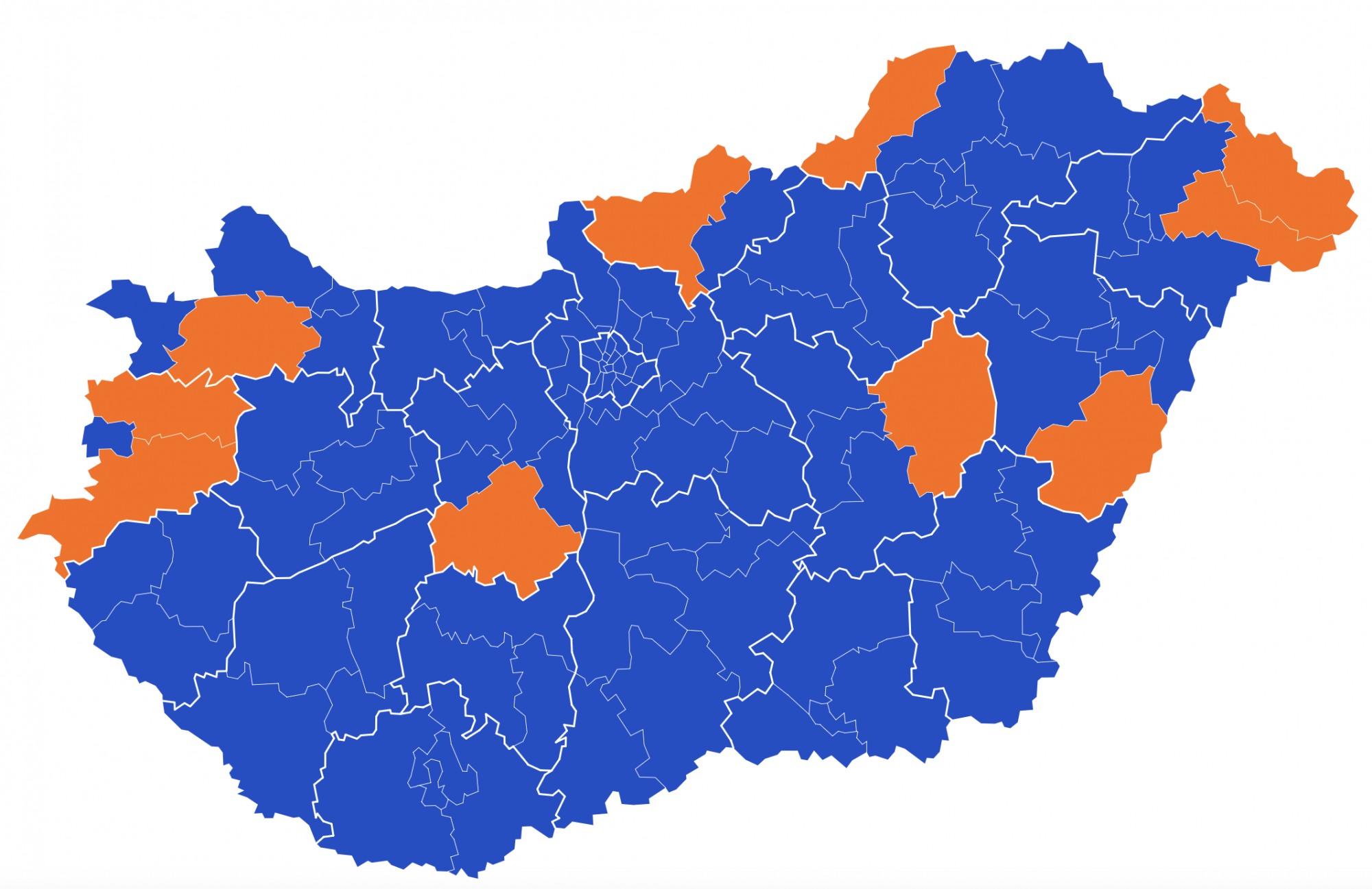 A földcsuszamlás egyetlen adatban: 10-ből 9 fideszes elbukott az egyéni választókerületben