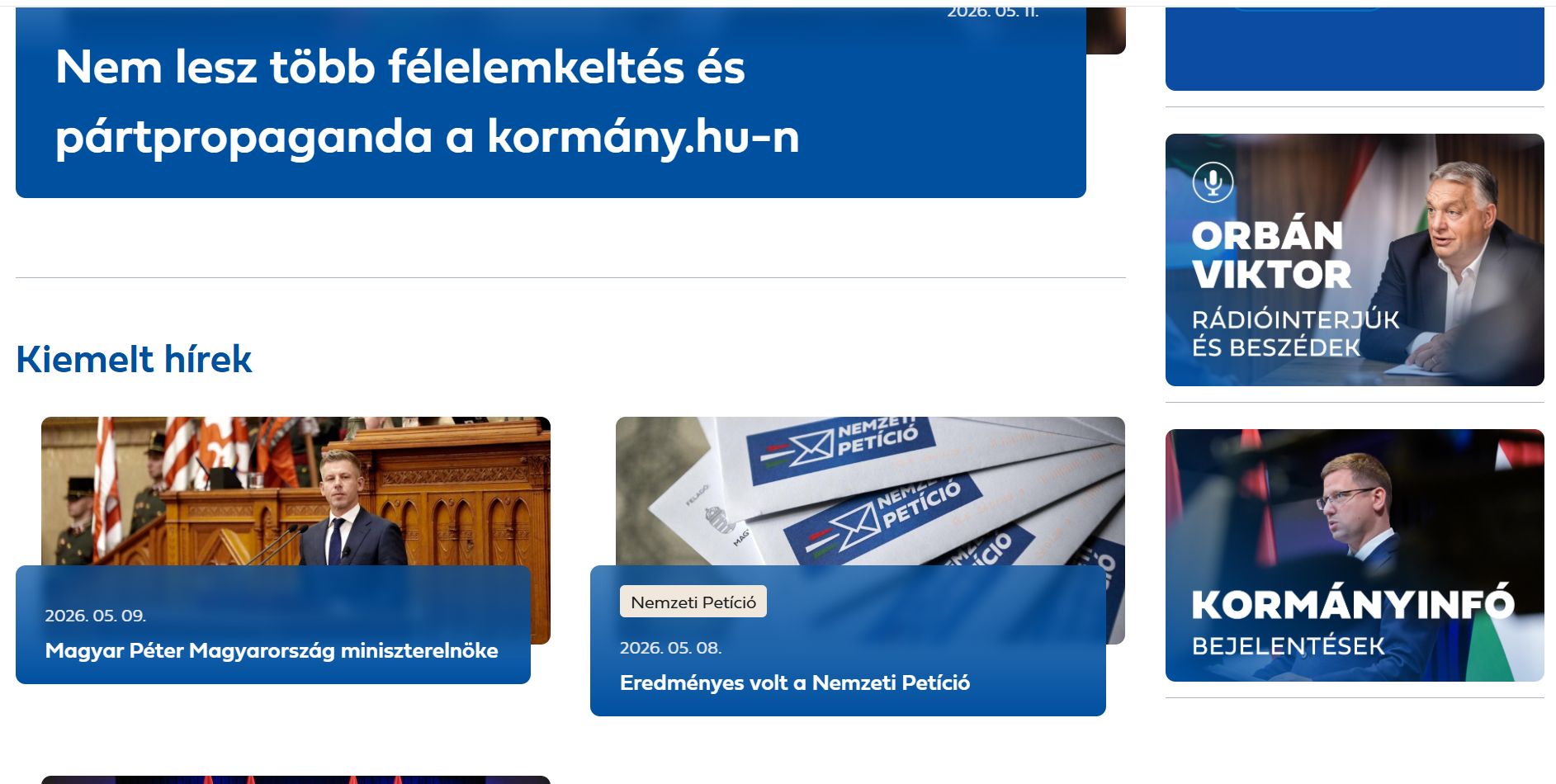 Megújul a kormany.hu: „Nem lesz több félelemkeltés és pártpropaganda”