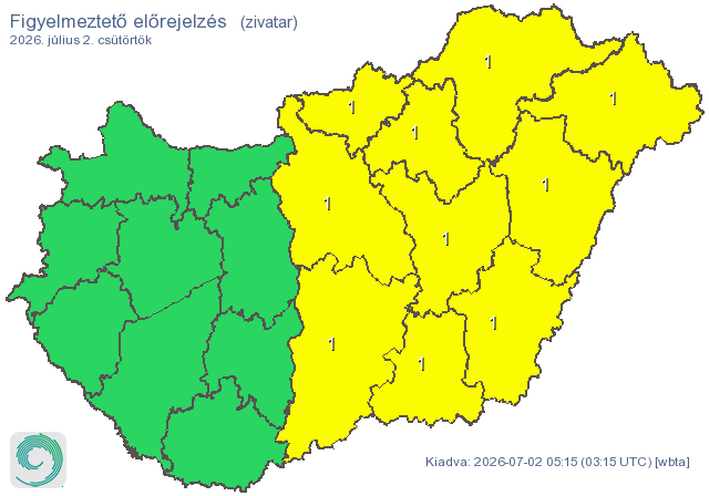 Záporokkal, zivatarokkal és erős széllel érkezik a lehűlés