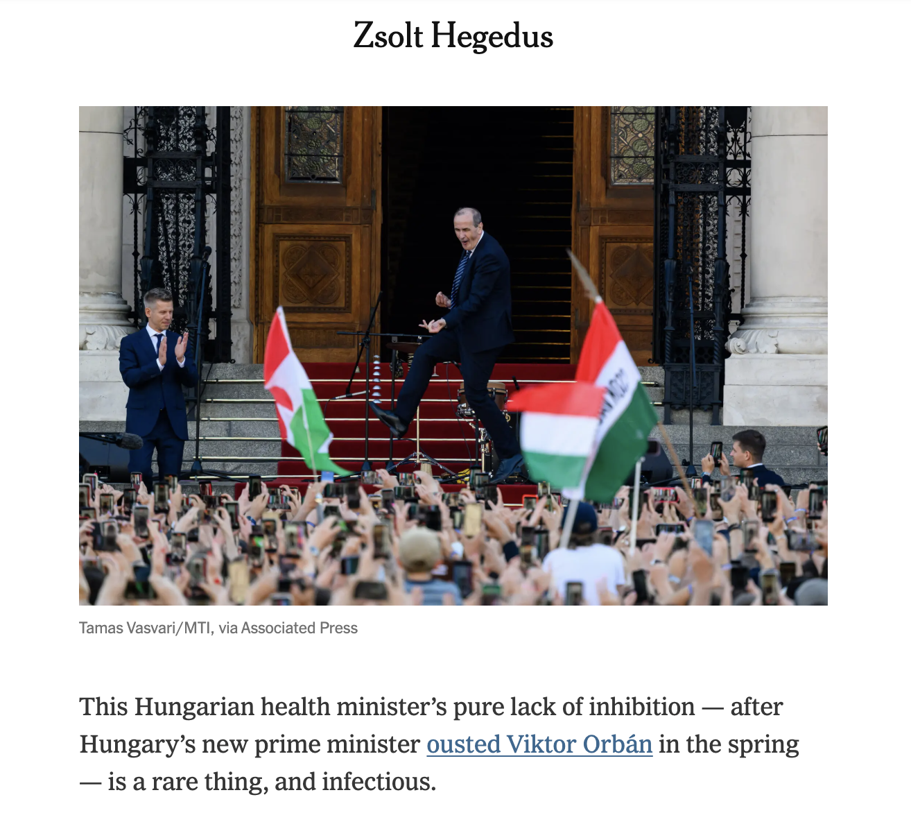 A táncoló egészségügyi miniszter is felkerült a New York Times legstílusosabbakról készített listájára