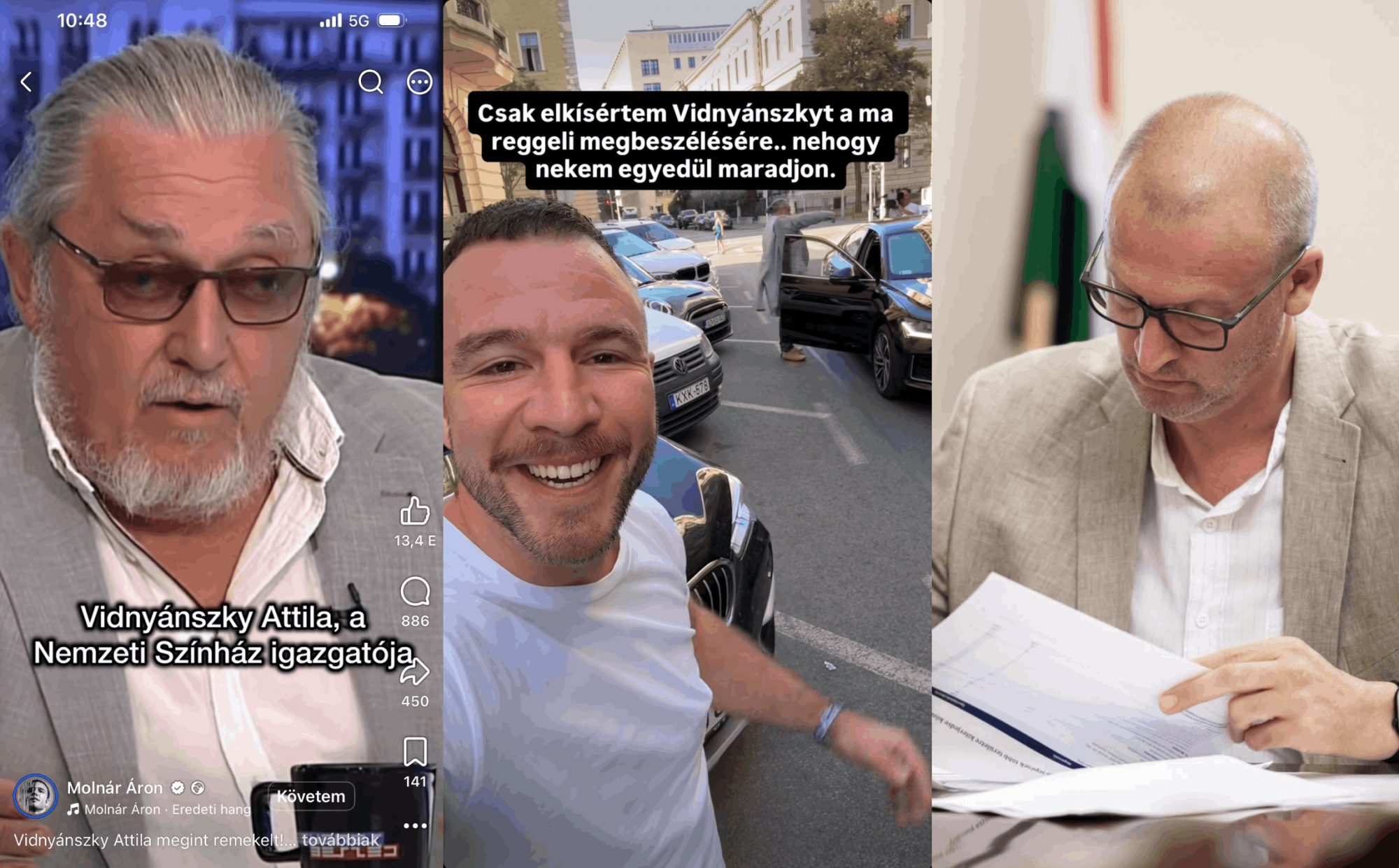 Sok hűhó semmiért: Vidnyánszky azt hitte menesztik, nekiment Alföldinek, pengét váltott Molnár Áronnal, majd kiderült, szó se volt arról, hogy felmentenék a Nemzeti éléről