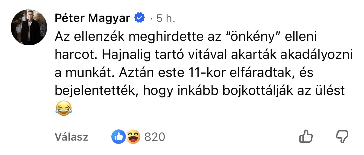 100 nap, 100 topkomment Magyar Pétertől