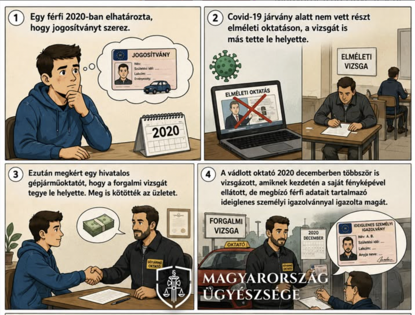 Úgy röhögte ki az ügyészség a legbénább magyar gépjárműoktatót, hogy képregényben örökítették meg a teljesítményét