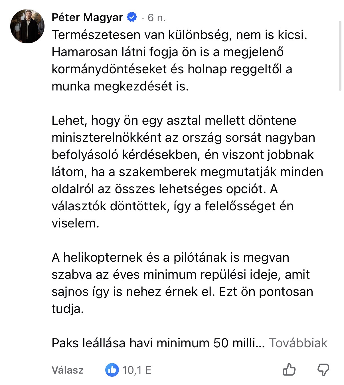 100 nap, 100 topkomment Magyar Pétertől