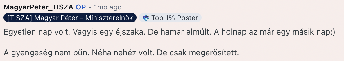 100 nap, 100 topkomment Magyar Pétertől