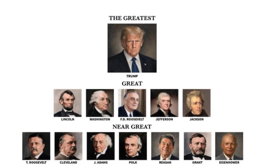 Washington és Lincoln hiába kapálózik, esélyük sincs minden idők legnagyobb Amerikájának valaha volt legnagyobb elnökével szemben