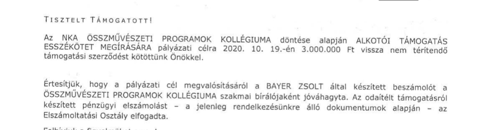 Bayer Zsolt az élet császára: sikeresen elszámolta a Magyar Nemzetben megjelent írásait is NKA alkotói támogatásnak