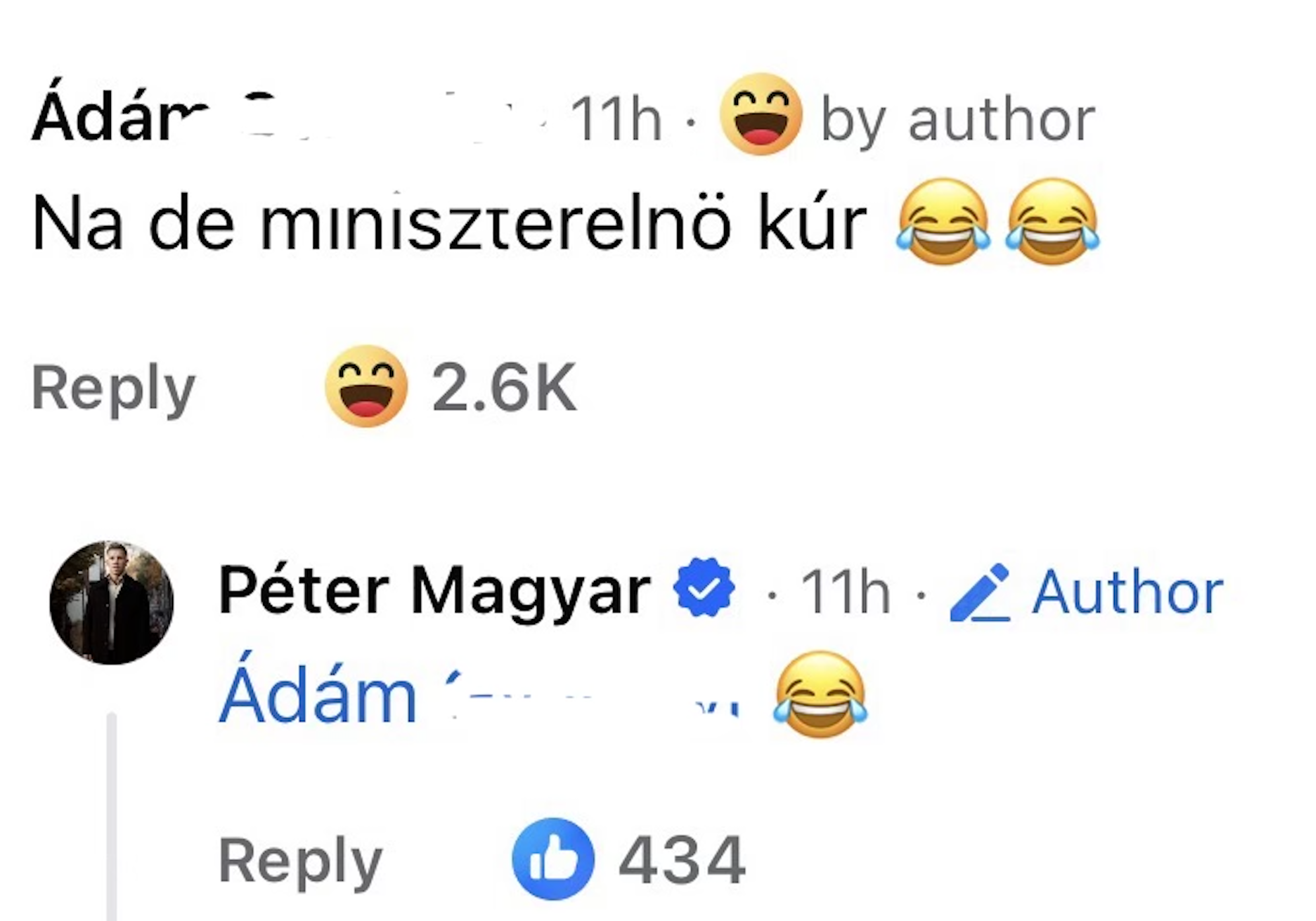 Magyar Péter sírva nevetős emojival reagált arra, hogy a „miniszterelnö kúr”
