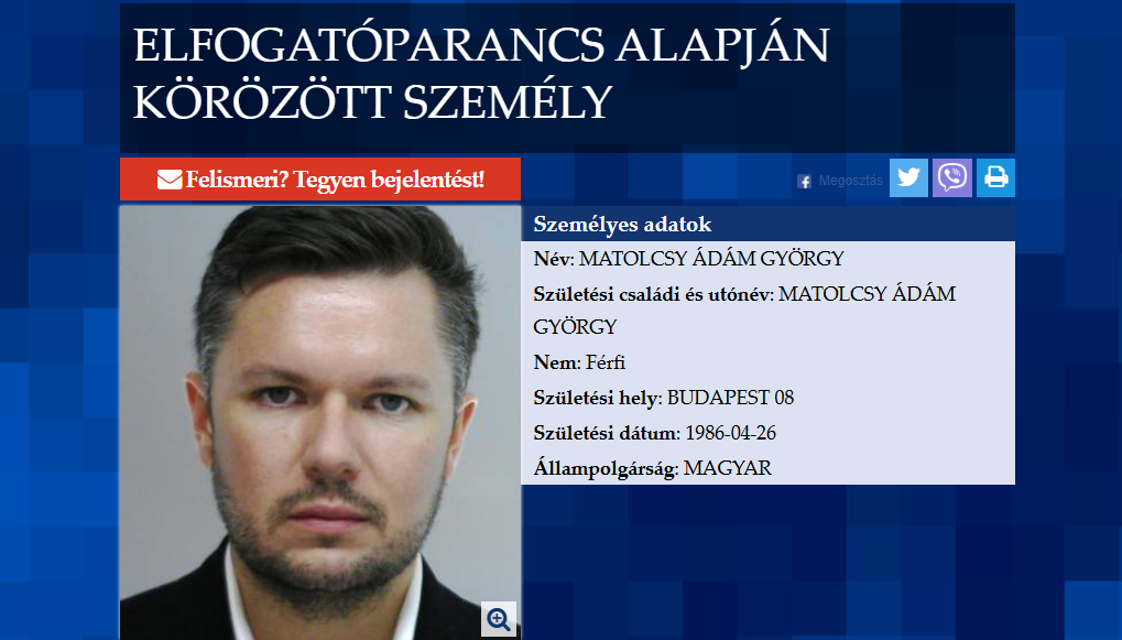 Elfogatóparancsot adtak ki Matolcsy Ádám ellen