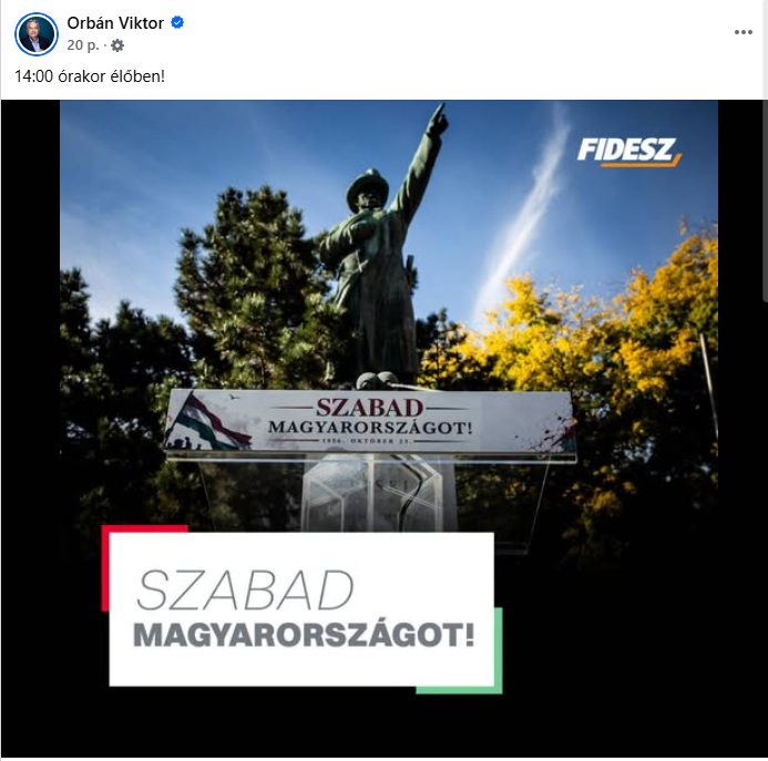 Orbán Viktor Párizsban tölti október 23-át